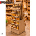 Professional Display Stand – 18 Oak Shelves