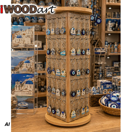 Turning stand perforated for hooks strait