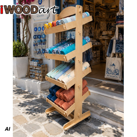 Product Display Stand with 4 Shelves OSB