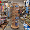Floor-mounted Display Stand – Rotating Oak